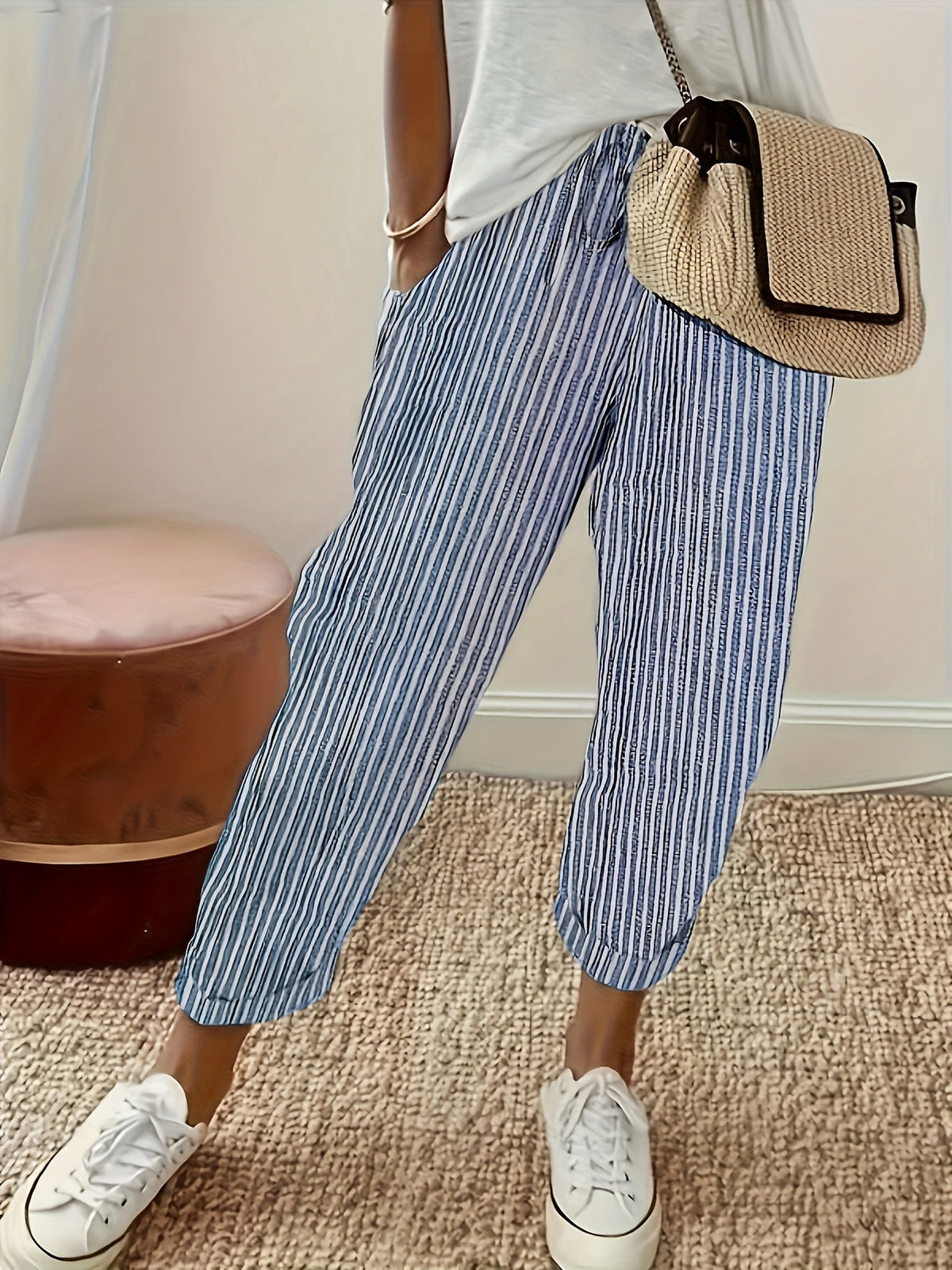 CLAIRE LYON | PANTALONS LARGES À RAYURES POUR FEMMES