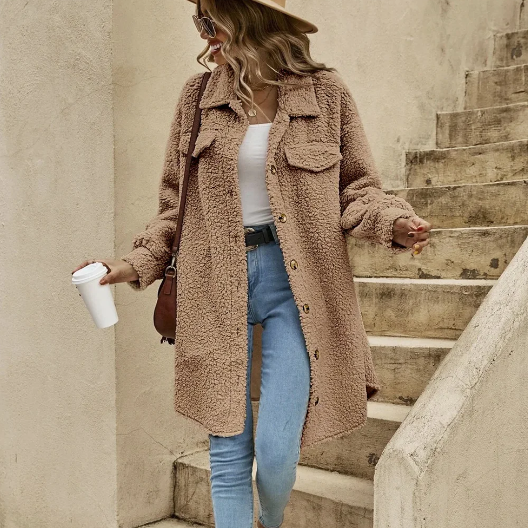 Aurore - Cardigan Long Manteau Confortable Élégant Femme