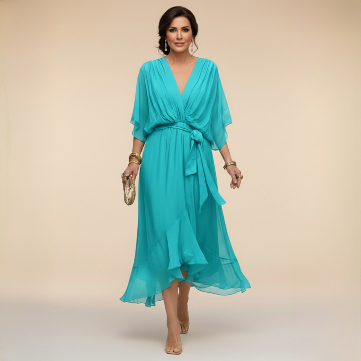 CLAIRE LYON | ROBE EN CHIFFON V POUR FEMMES