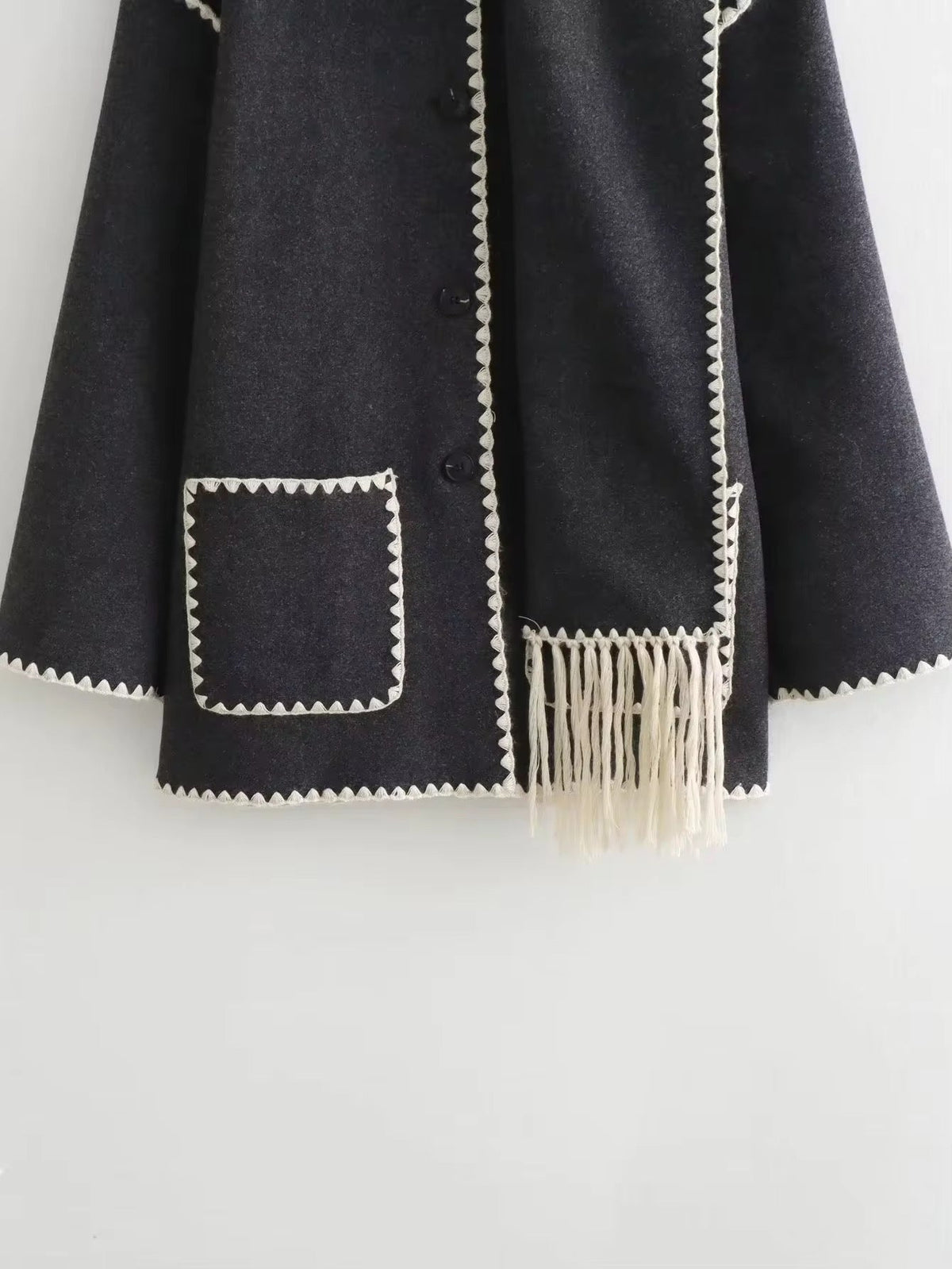 Manteau en maille tweed femme - Col rond, coupe ample