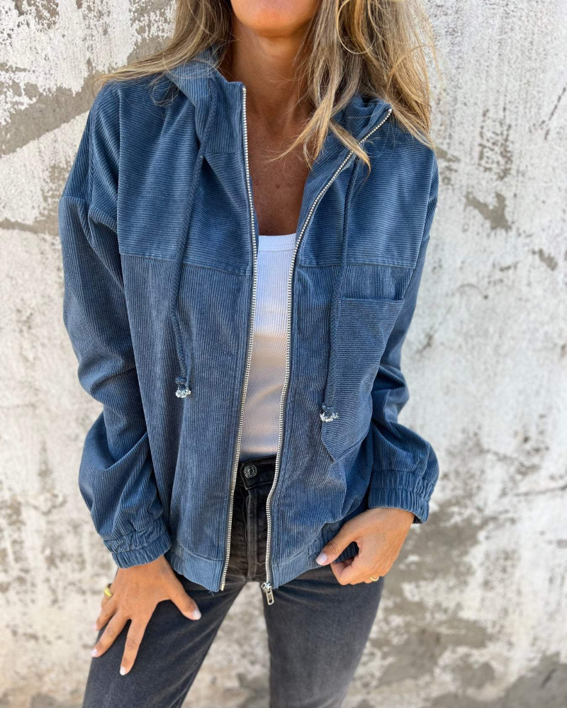 CLAIRE LYON | VESTE À CAPUCHE EN VELOURS CÔTELÉ POUR FEMME
