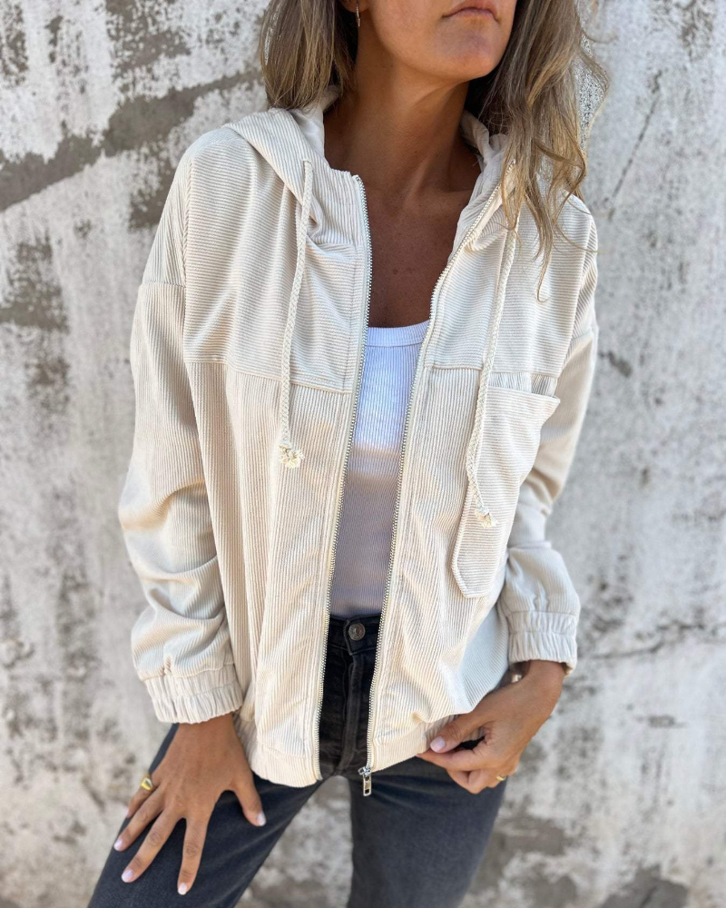 CLAIRE LYON | VESTE À CAPUCHE EN VELOURS CÔTELÉ POUR FEMME