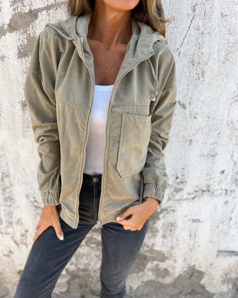 CLAIRE LYON | VESTE À CAPUCHE EN VELOURS CÔTELÉ POUR FEMME