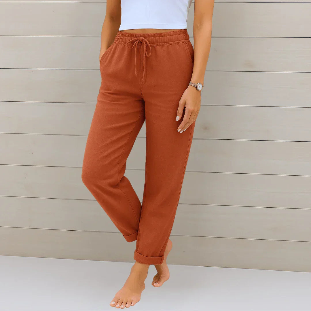 CLAIRE LYON | PANTALON EN LIN EXTENSIBLE POUR FEMMES