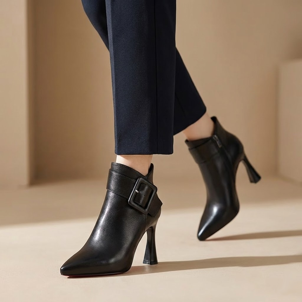 CLAIRE LYON | BOTTINES À TALON ET BOUCLE POUR FEMMES