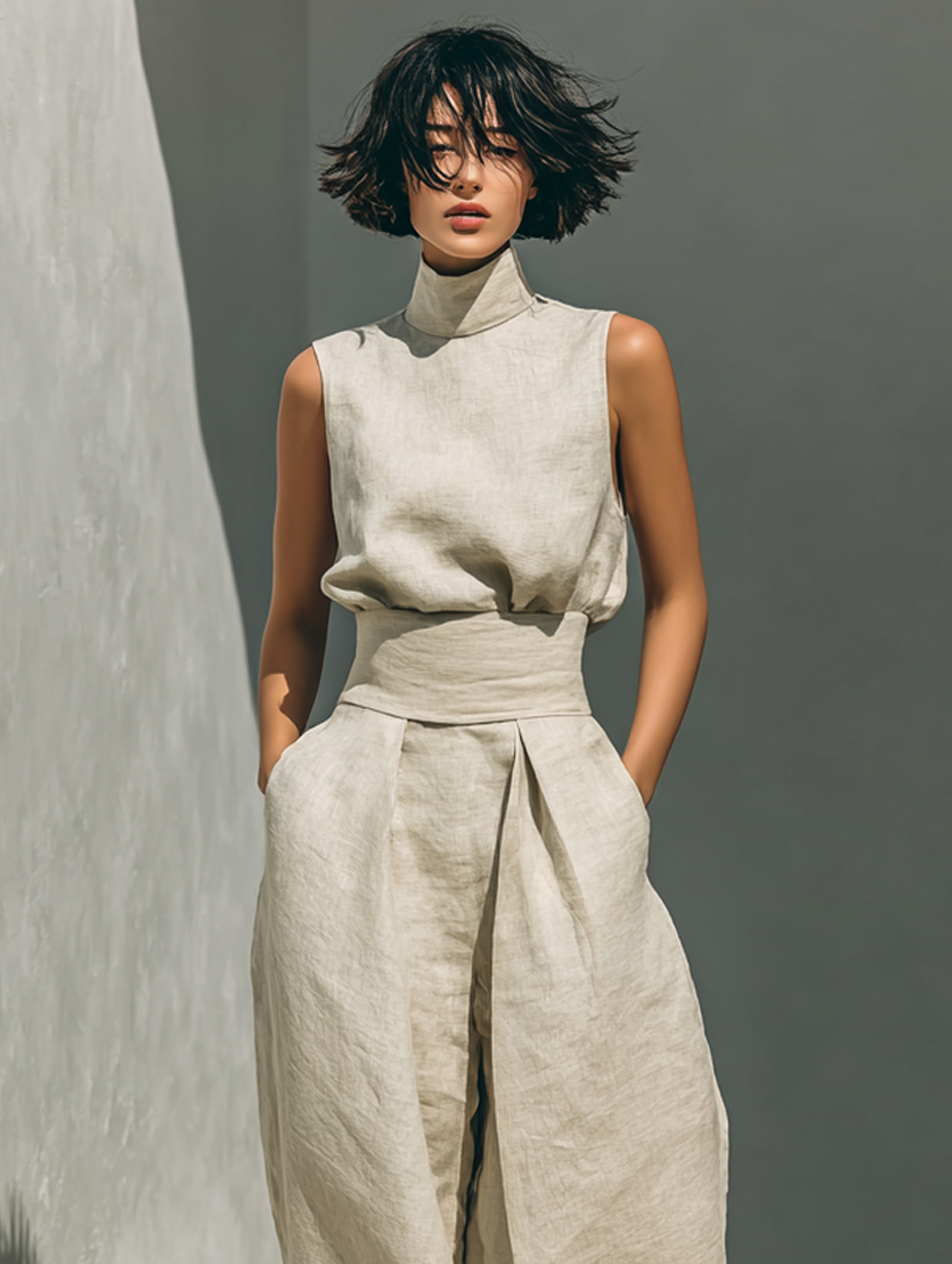 CLAIRE LYON | ENSEMBLE PANTALON LARGE EN COTON POUR FEMME