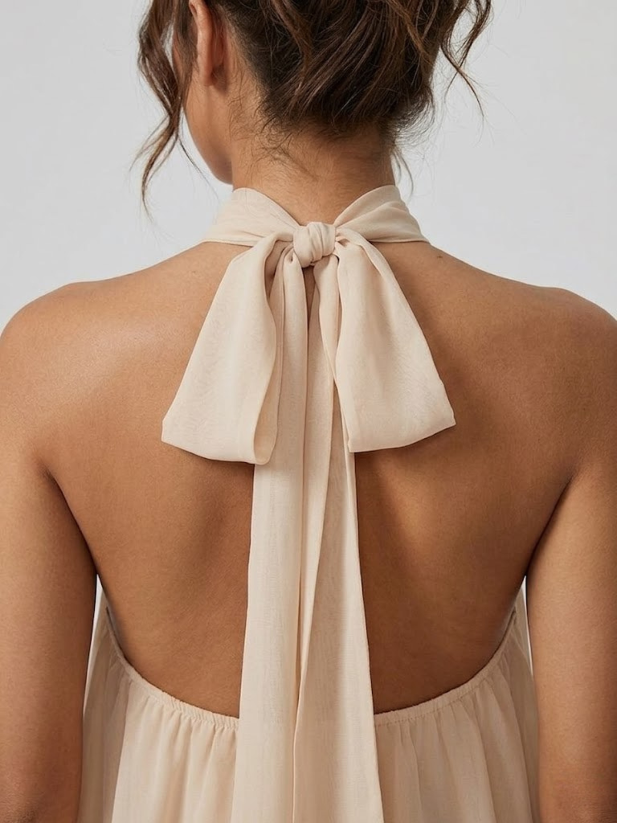 Robe Courte Femme Dos Nu Col Halter - Robe Volantée Hiver