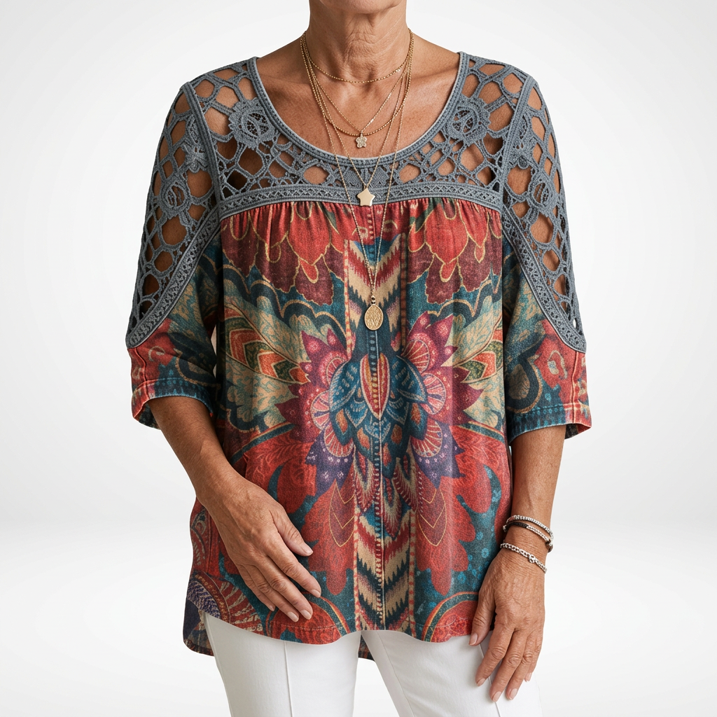CLAIRE LYON | BLOUSE À IMPRIMÉ ETHNIQUE POUR FEMMES