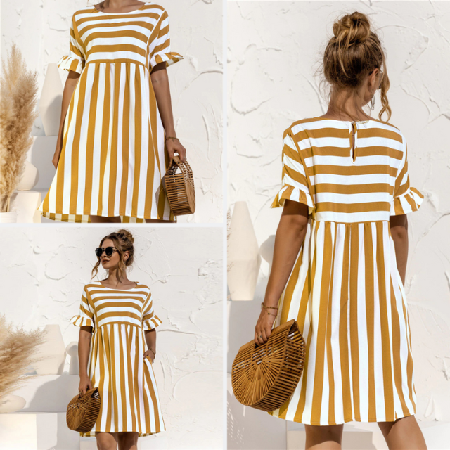 CLAIRE LYON | ROBE DE PLAGE RAYÉE POUR FEMMES