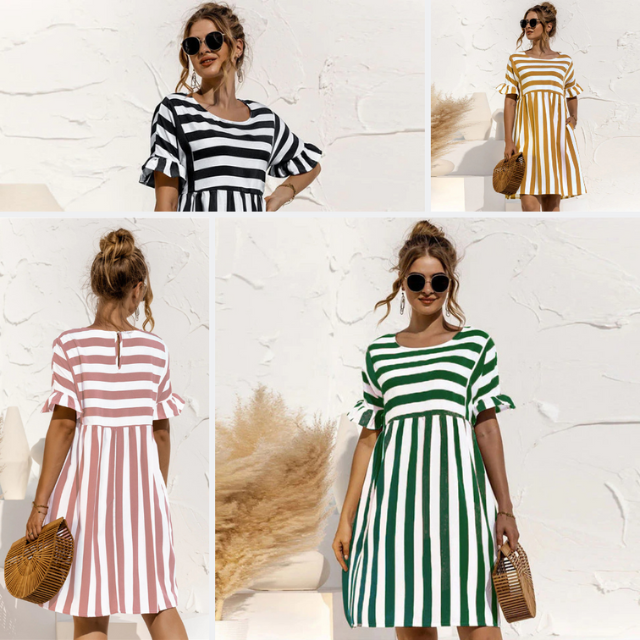 CLAIRE LYON | ROBE DE PLAGE RAYÉE POUR FEMMES