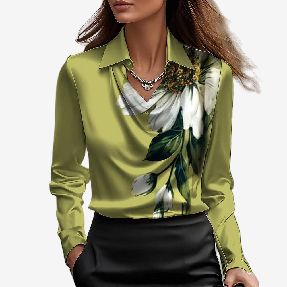 CLAIRE LYON | BLOUSE DRAPÉE COL COWL POUR FEMMES