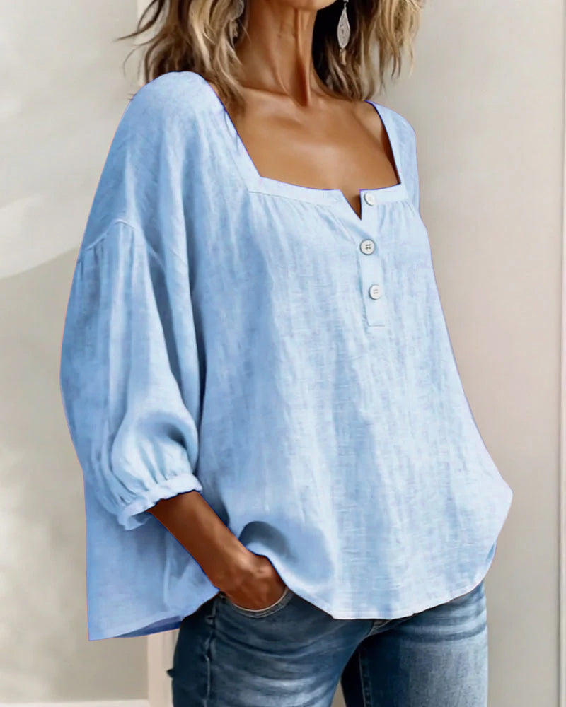 CLAIRE LYON | BLOUSE À COL CARRE POUR FEMMES