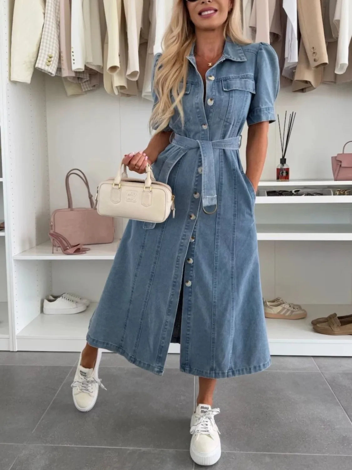 CLAIRE LYON | ROBE CHEMISE EN DENIM POUR FEMMES