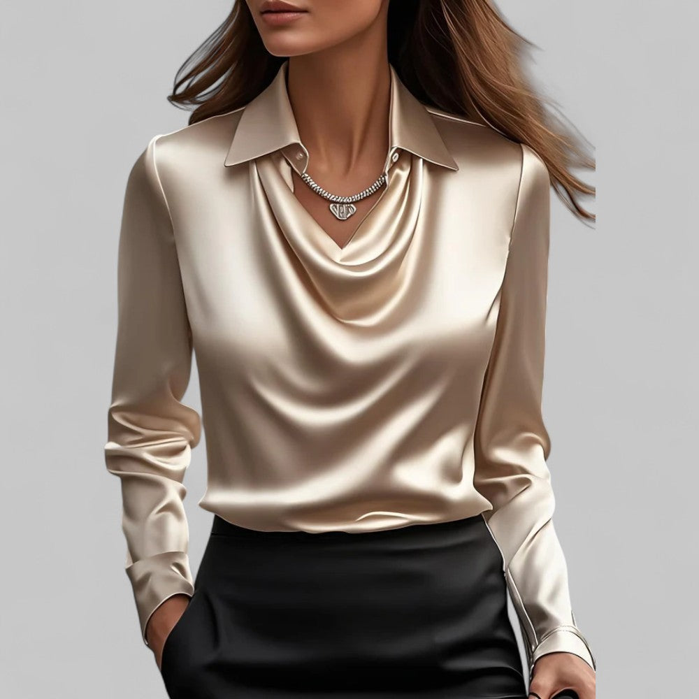 CLAIRE LYON | BLOUSE EN SATIN DRAPÉE POUR FEMMES