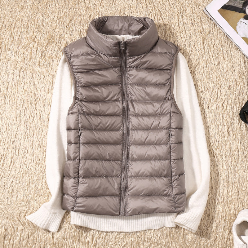 Gilet léger plissé femme – Rembourrage en plumes, élégant