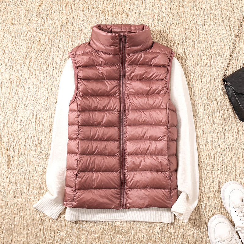 Gilet léger plissé femme – Rembourrage en plumes, élégant