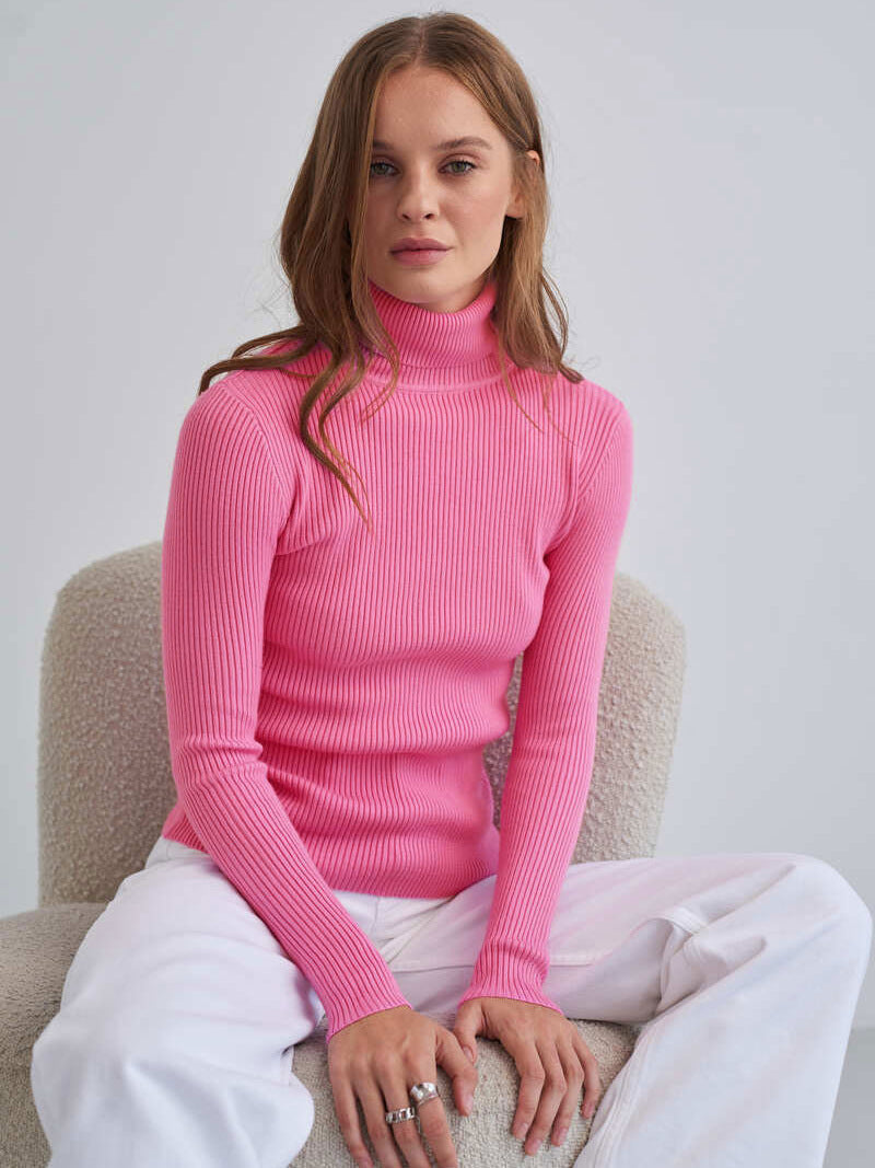 Éléonore - Pull Col Roulé Classique Intemporel Femme