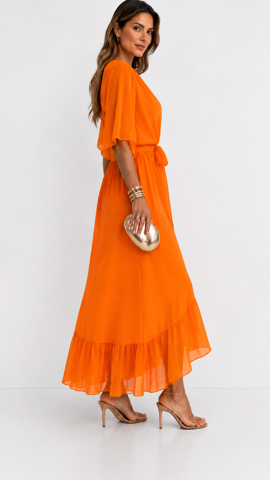 CLAIRE LYON | ROBE EN CHIFFON À ENVELOPPER POUR FEMMES