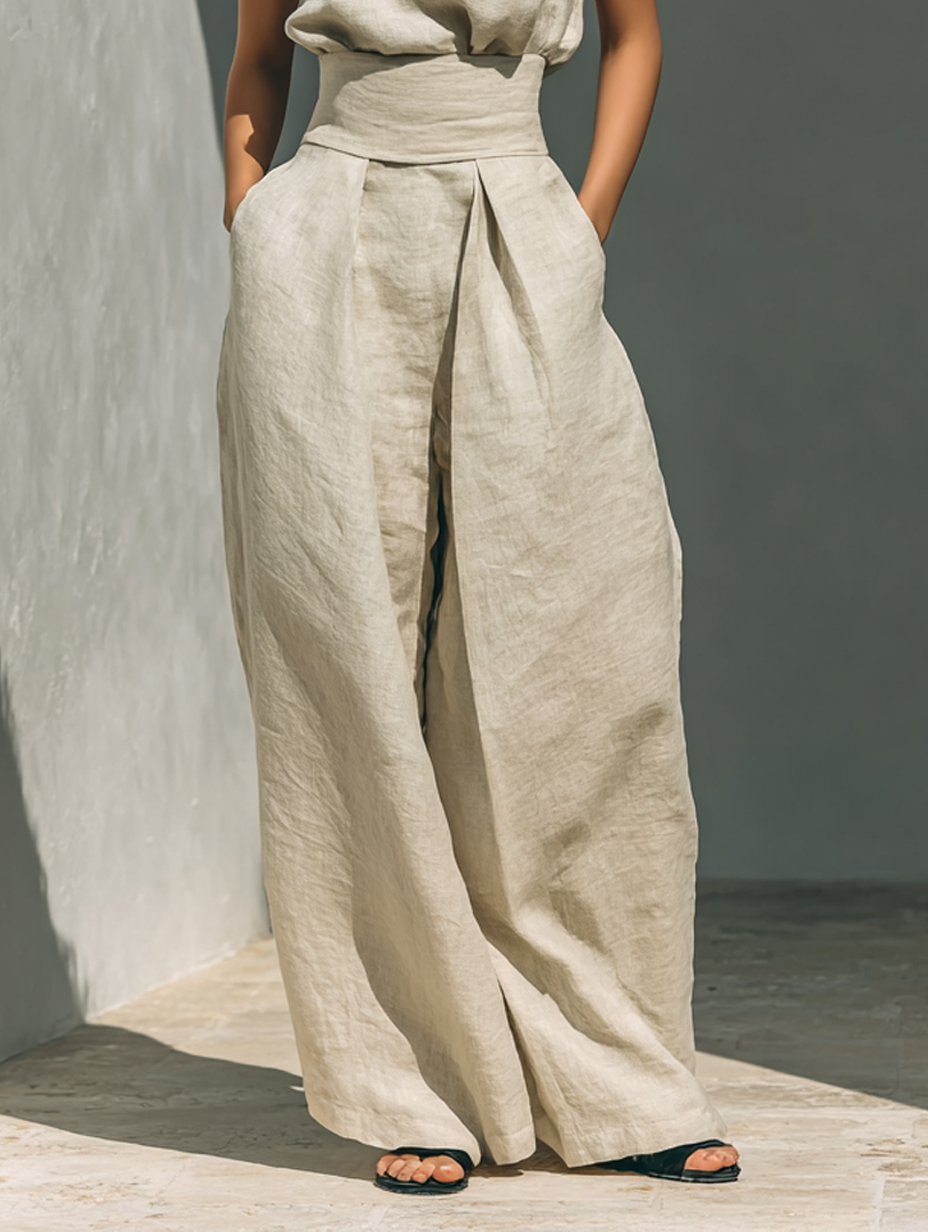 CLAIRE LYON | ENSEMBLE PANTALON LARGE EN COTON POUR FEMME