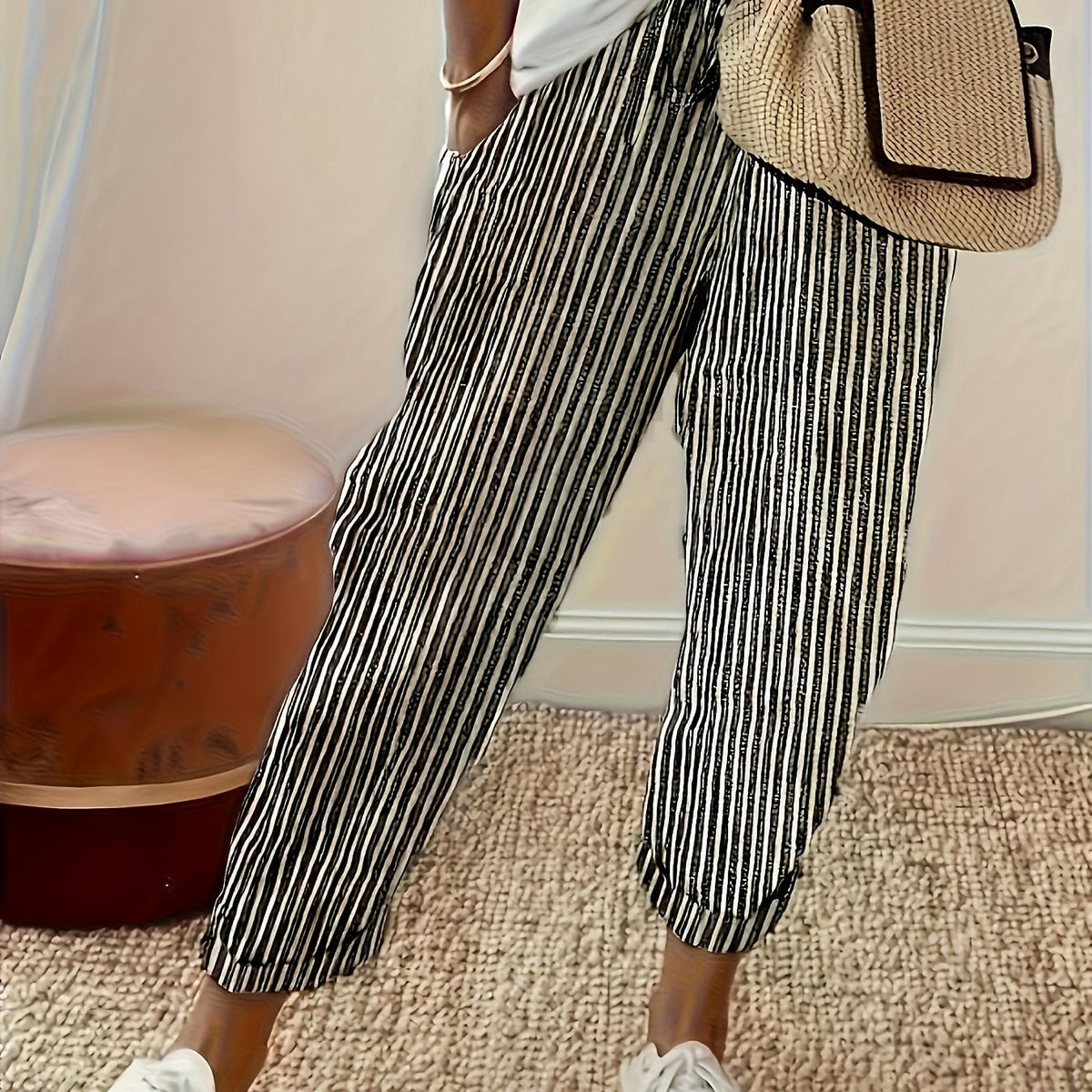 CLAIRE LYON | PANTALONS LARGES À RAYURES POUR FEMMES