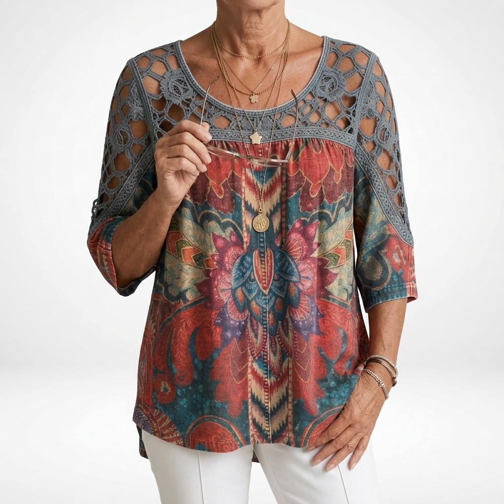CLAIRE LYON | BLOUSE À IMPRIMÉ ETHNIQUE POUR FEMMES