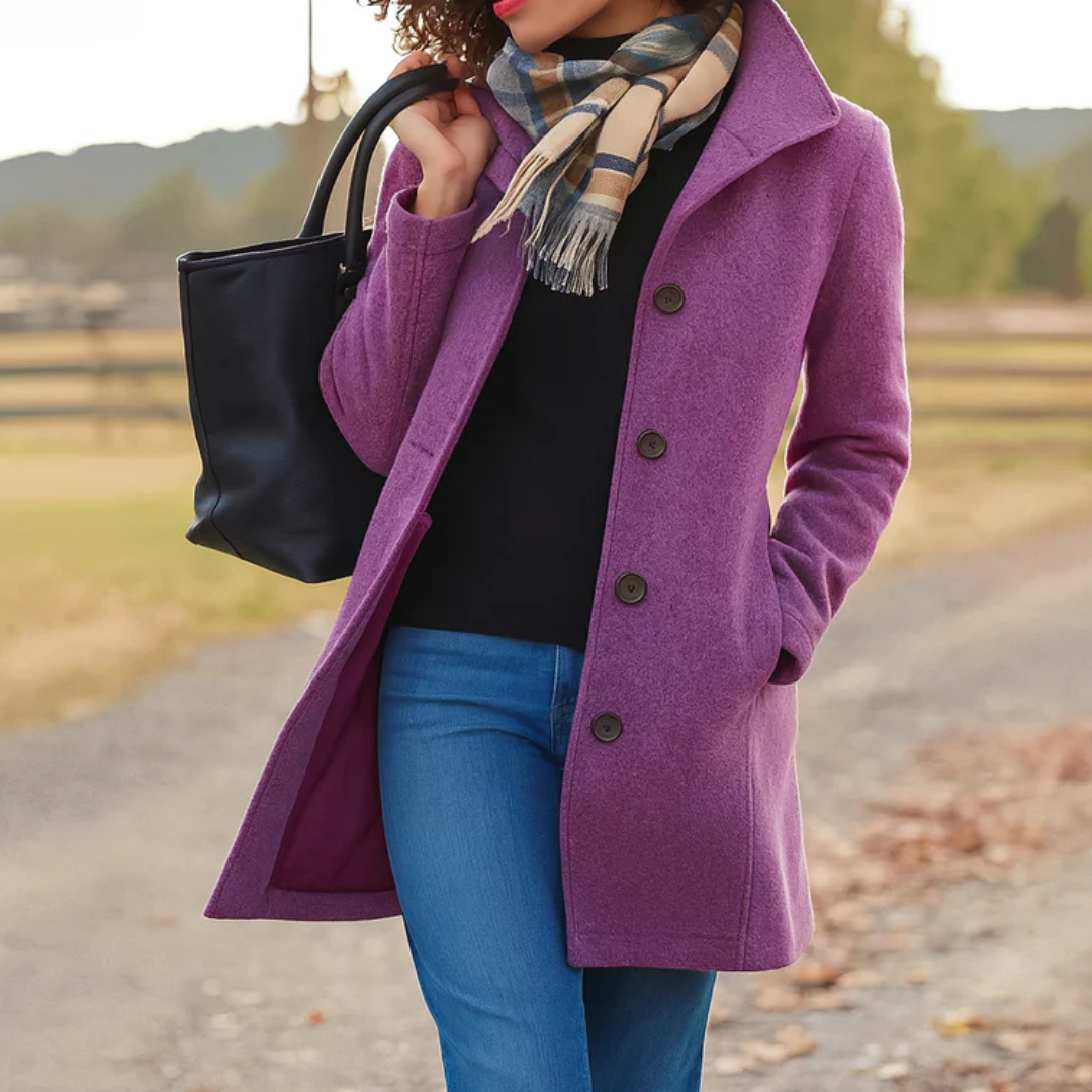 CLAIRE LYON | MANTEAU EN MAILLE À COUPE DROITE POUR FEMMES