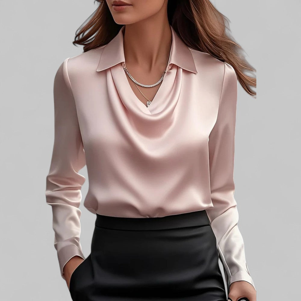 CLAIRE LYON | BLOUSE EN SATIN DRAPÉE POUR FEMMES