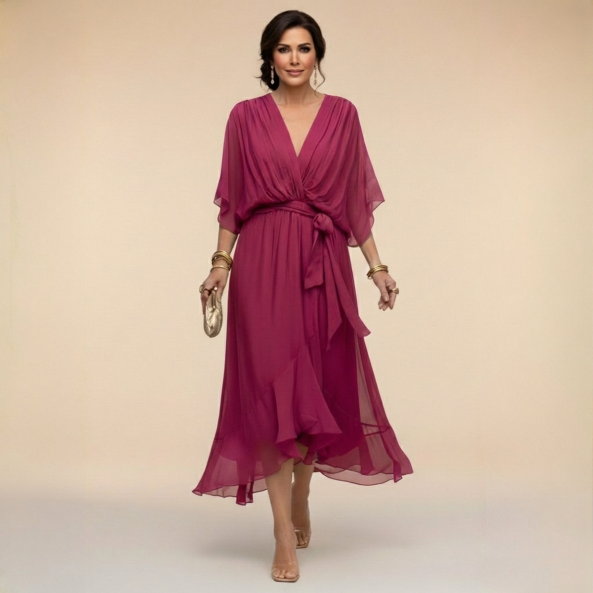 CLAIRE LYON | ROBE EN CHIFFON V POUR FEMMES