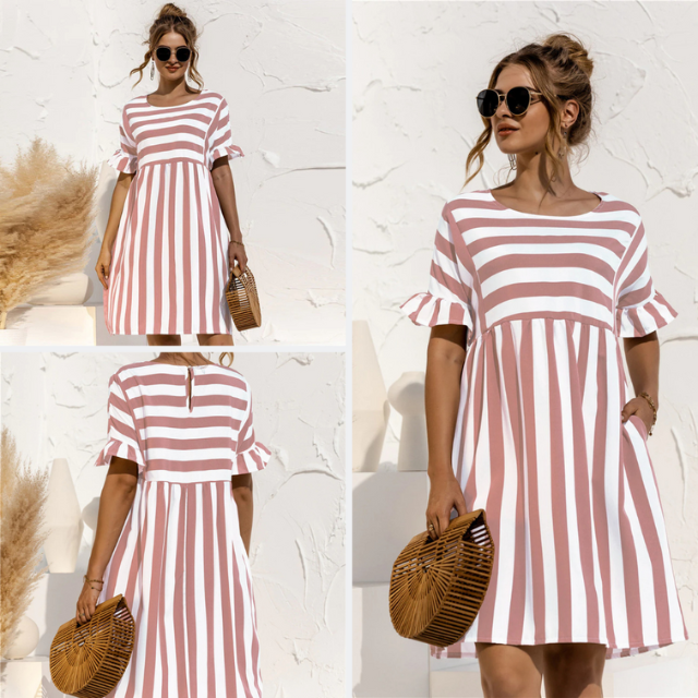 CLAIRE LYON | ROBE DE PLAGE RAYÉE POUR FEMMES