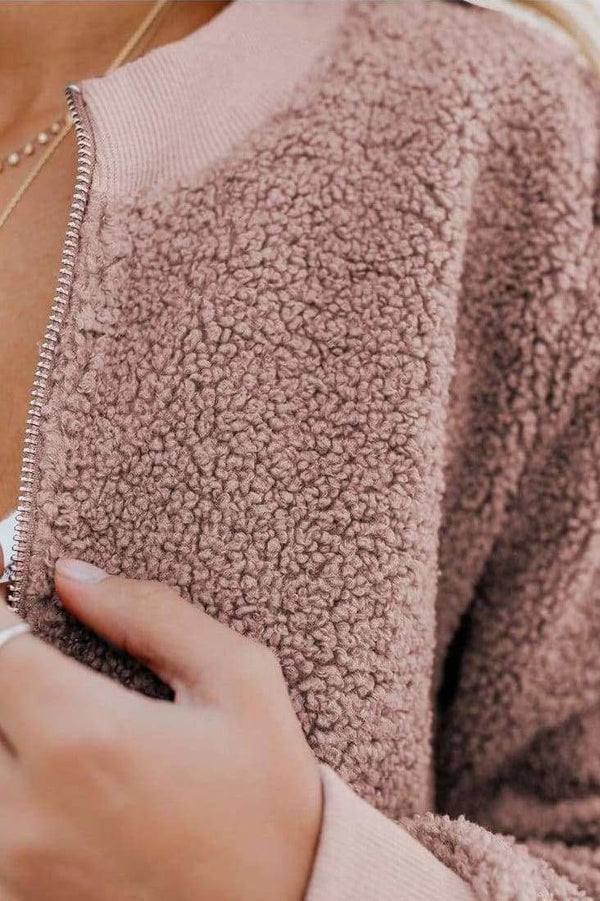 Noa - Veste bomber teddy femme