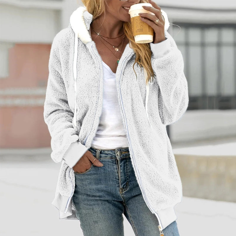 Clara - Veste femme teddy zippée