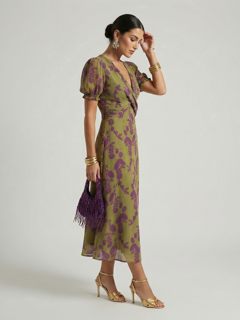 CLAIRE LYON | CHIC ROBE MIDI FLORALE POUR FEMMES