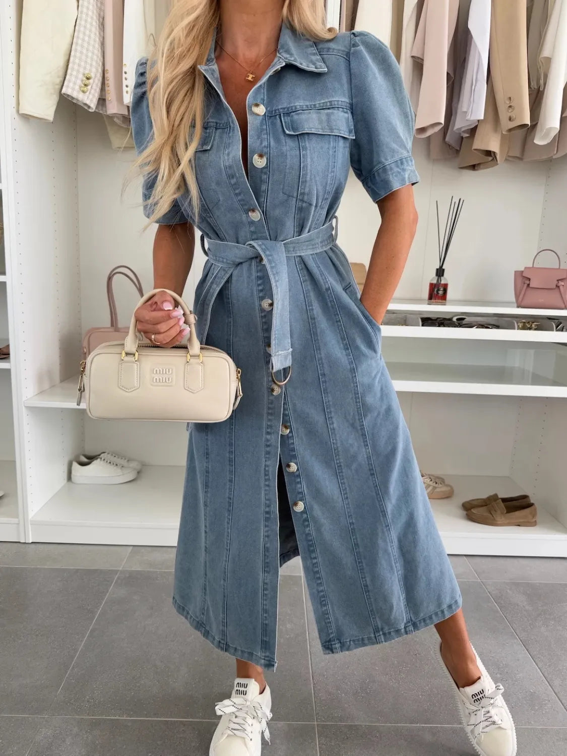 CLAIRE LYON | ROBE CHEMISE EN DENIM POUR FEMMES
