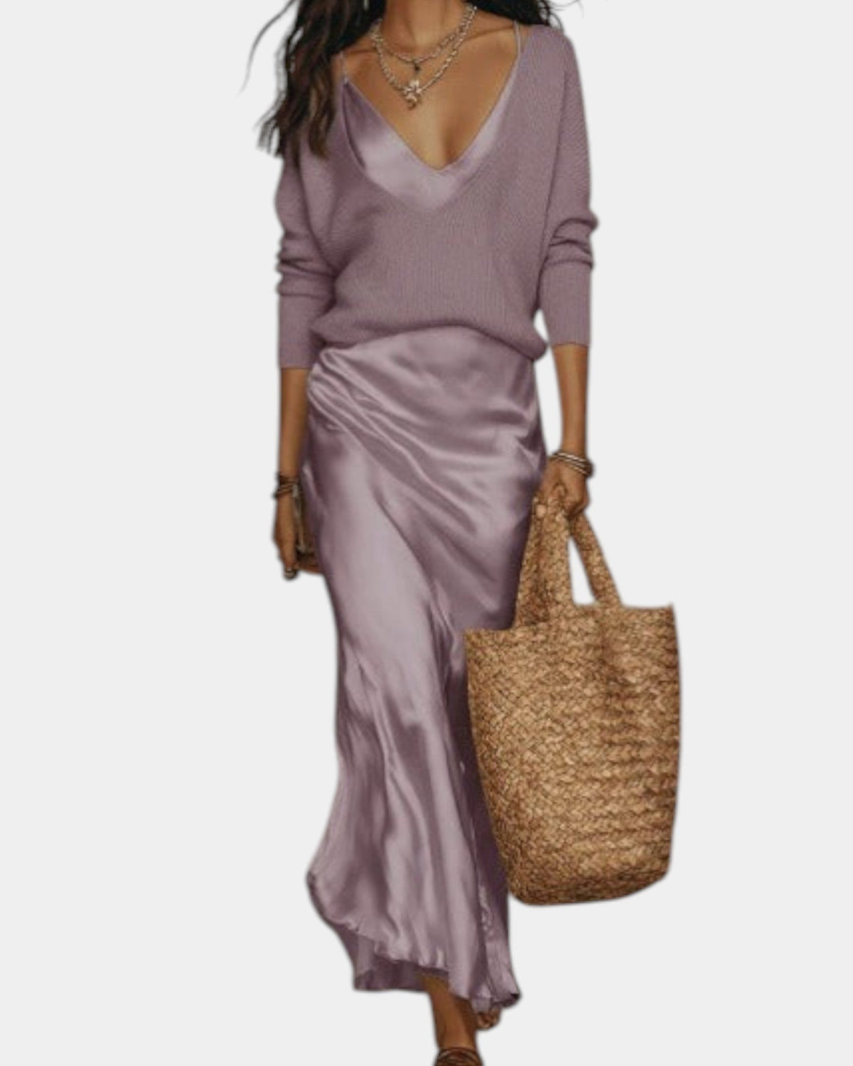 CLAIRE LYON | ROBE EN SATIN AVEC BLOUSE POUR FEMME