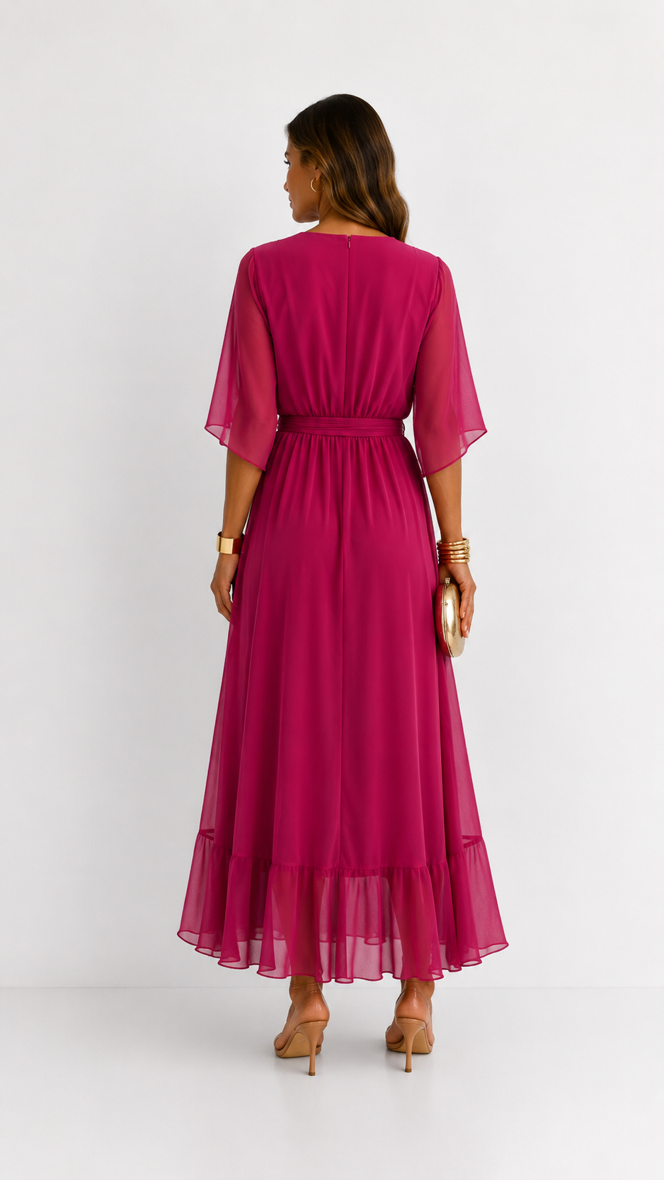 CLAIRE LYON | ROBE EN CHIFFON À ENVELOPPER POUR FEMMES