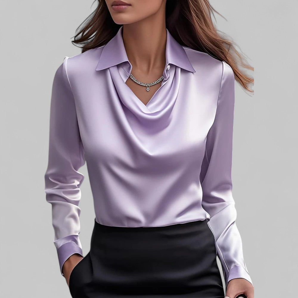 CLAIRE LYON | BLOUSE EN SATIN DRAPÉE POUR FEMMES