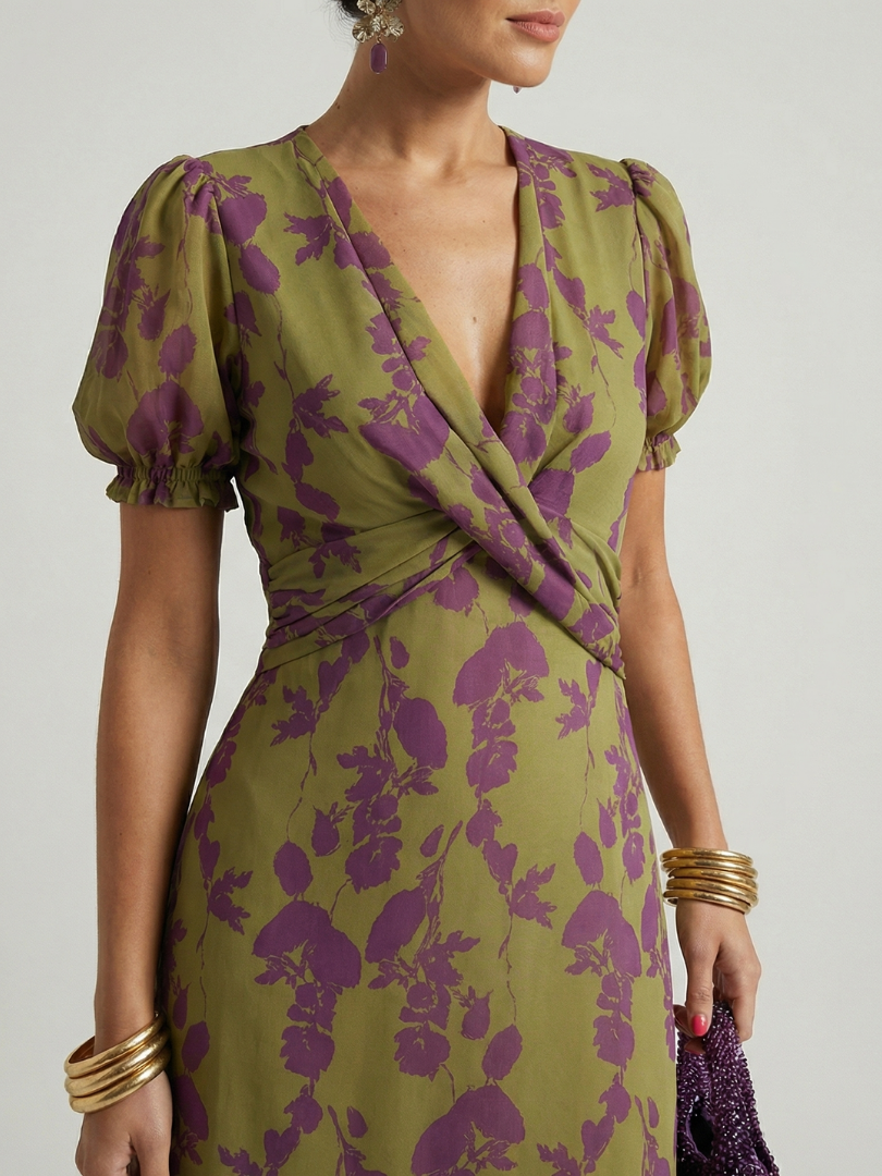 CLAIRE LYON | CHIC ROBE MIDI FLORALE POUR FEMMES
