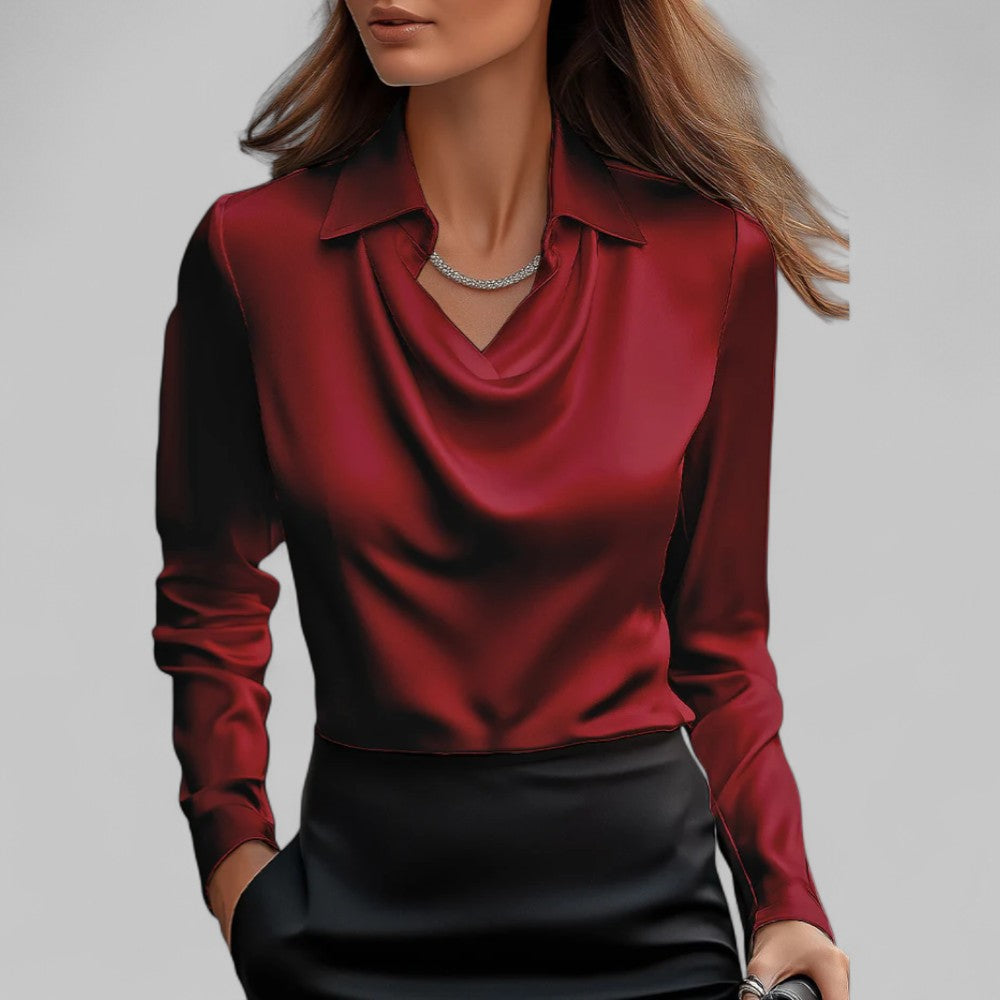 CLAIRE LYON | BLOUSE EN SATIN DRAPÉE POUR FEMMES