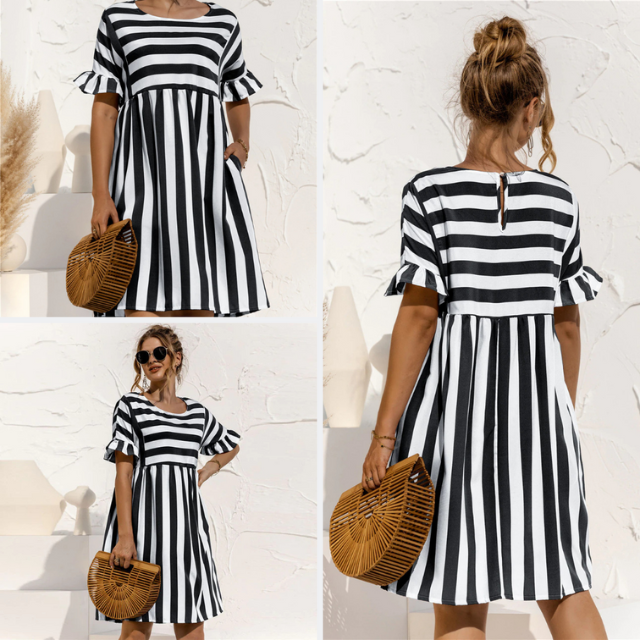CLAIRE LYON | ROBE DE PLAGE RAYÉE POUR FEMMES