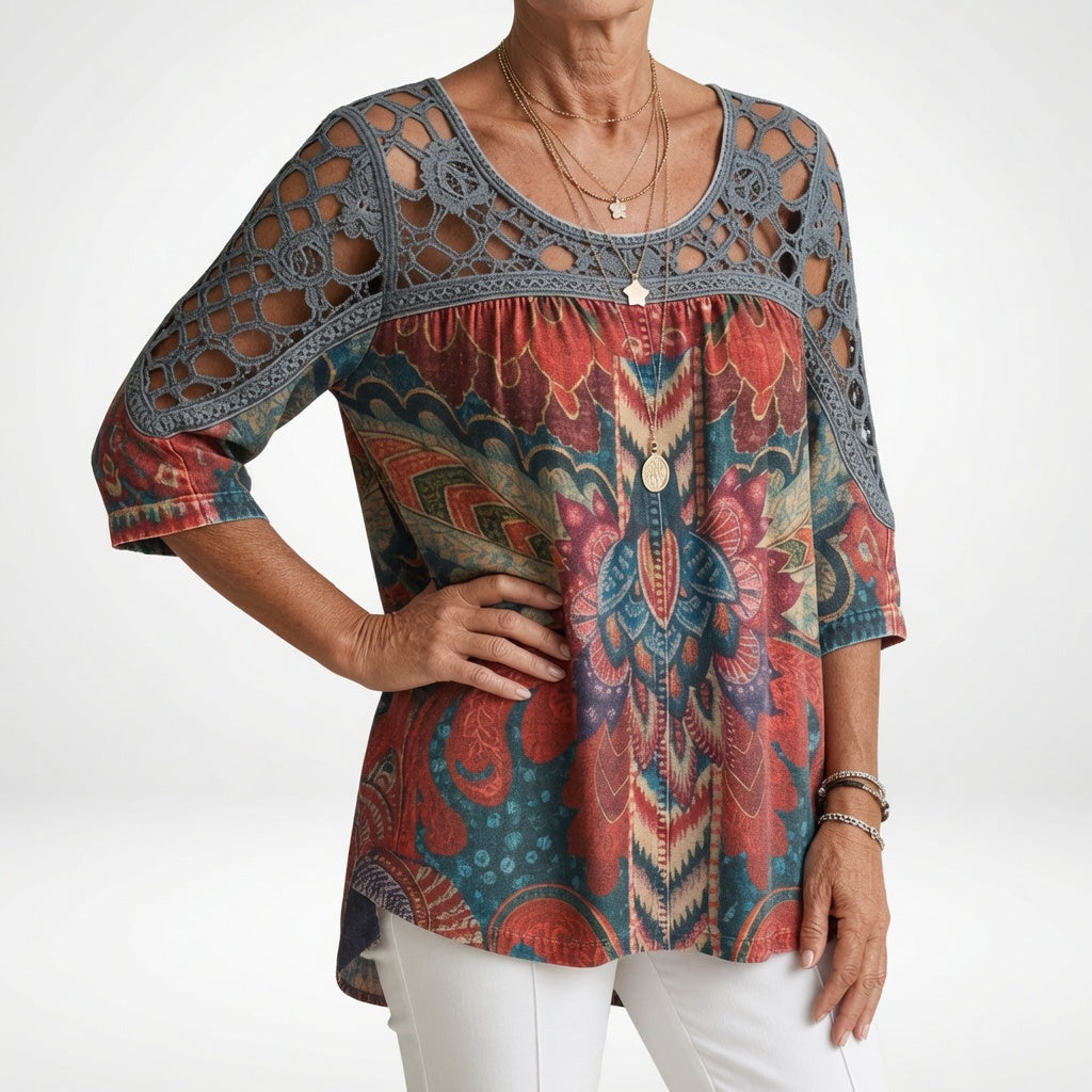 CLAIRE LYON | BLOUSE À IMPRIMÉ ETHNIQUE POUR FEMMES