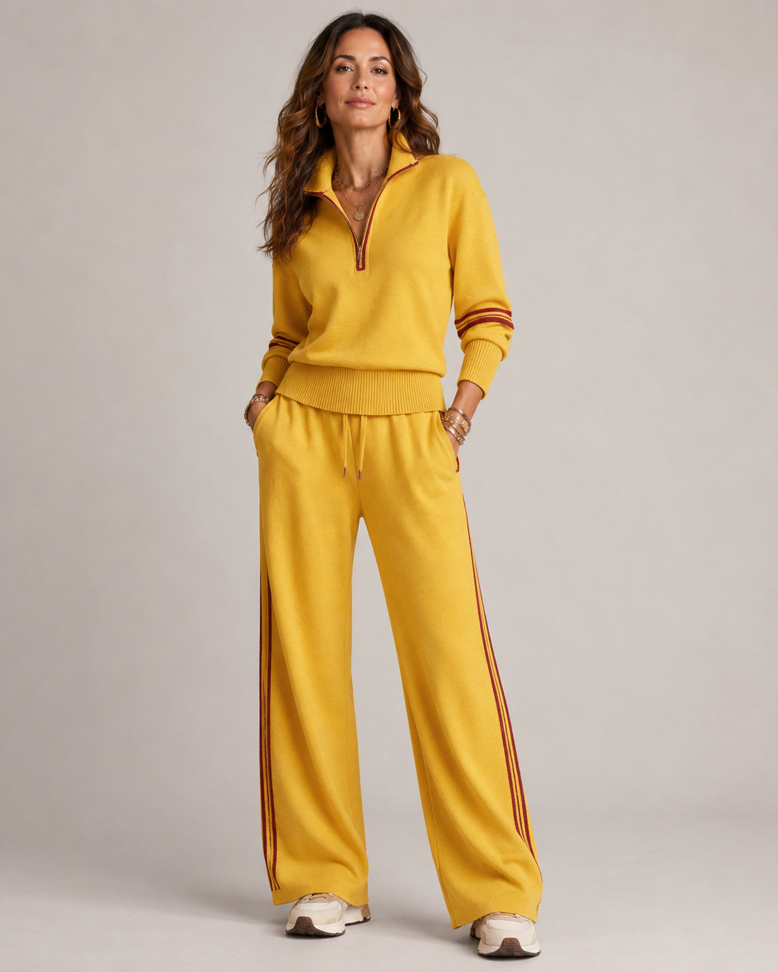 CLAIRE LYON | ENSEMBLE PANTALON ZIP MI-HAUT POUR FEMMES