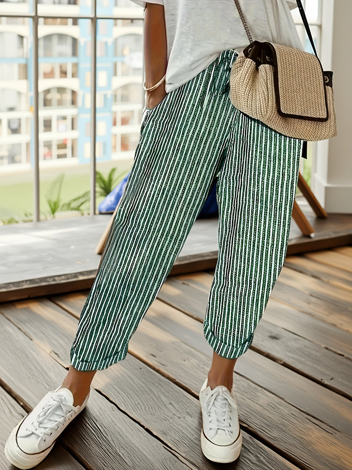 CLAIRE LYON | PANTALONS LARGES À RAYURES POUR FEMMES