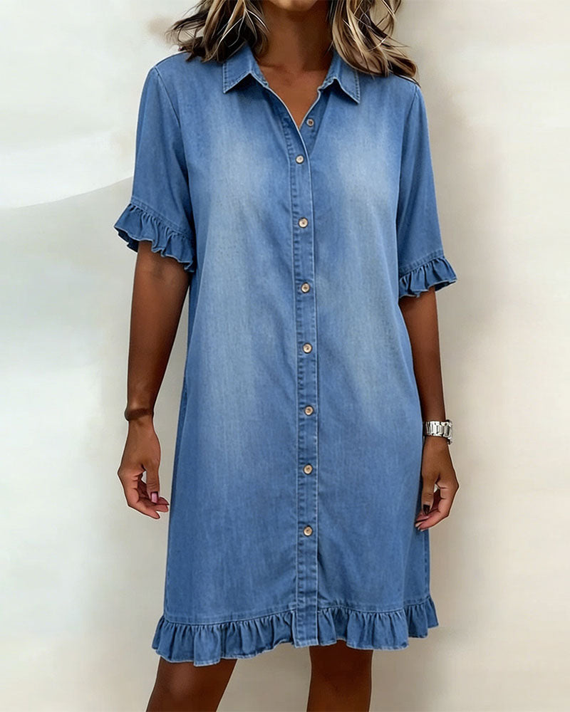 CLAIRE LYON | ROBE EN DENIM À BOUTONS POUR FEMMES