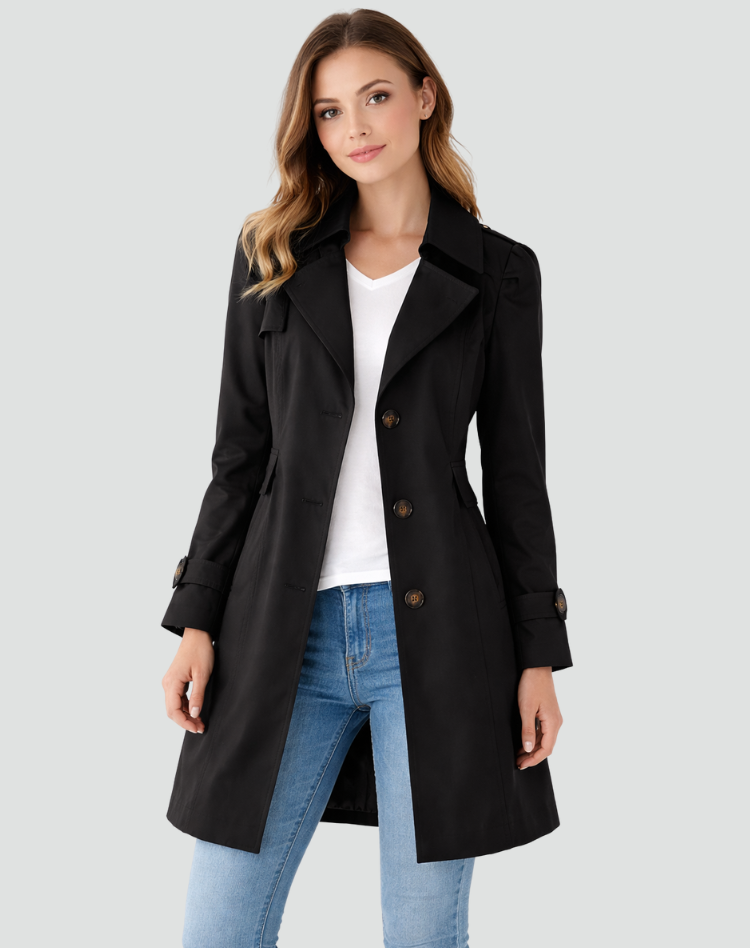 CLAIRE LYON | TRANCHÉE MANTEAU CLASSIQUE À REVERS POUR FEMMES