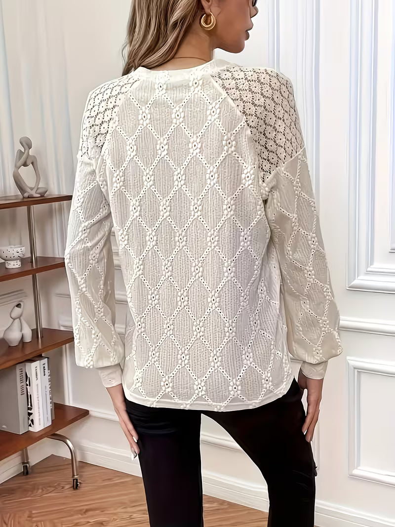 CLAIRE LYON | BLOUSE TISSÉE COL ROND POUR FEMMES