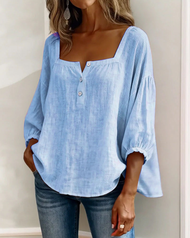 CLAIRE LYON | BLOUSE À COL CARRE POUR FEMMES