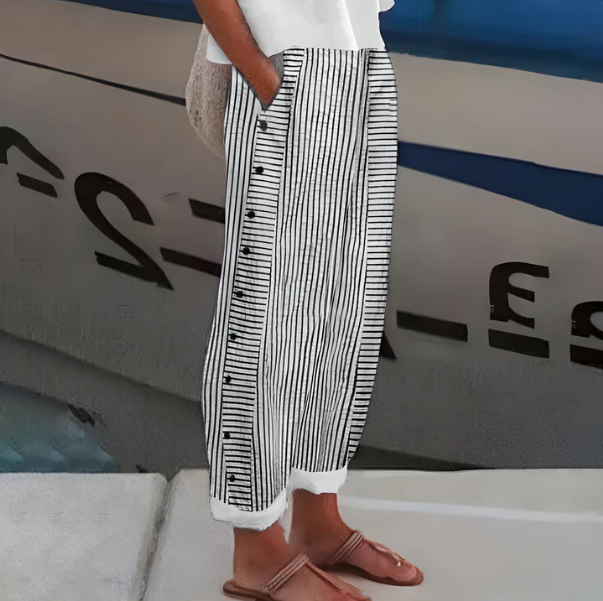 CLAIRE LYON | PANTALON FLUIDE RAYÉ POUR FEMMES