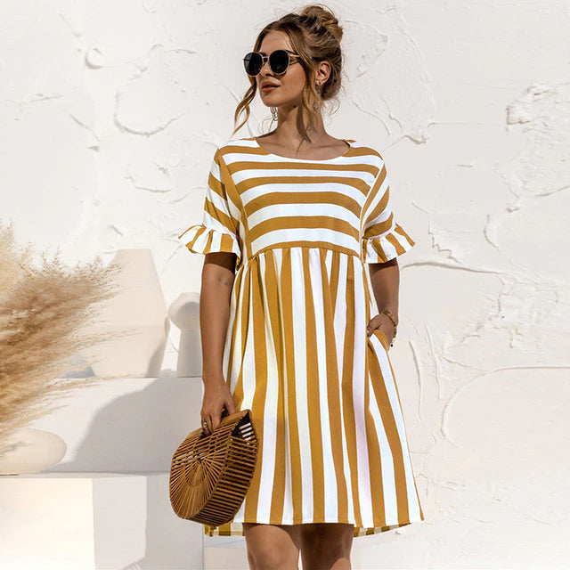 CLAIRE LYON | ROBE DE PLAGE RAYÉE POUR FEMMES