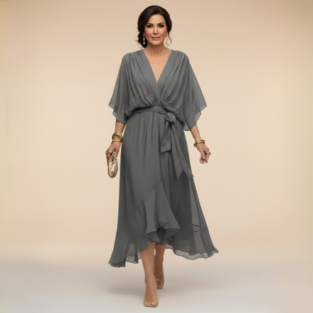 CLAIRE LYON | ROBE EN CHIFFON V POUR FEMMES