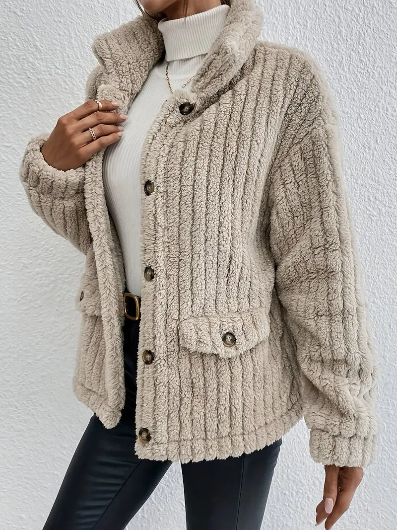 Nova | Cardigan à Bouton en Velours Double Face